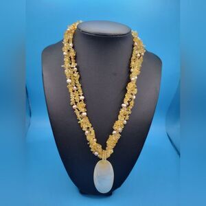 Lucas Lameth LUC Vintage Triple Strand Mother Of Pearl Necklace